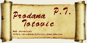 Prodana Totović vizit kartica